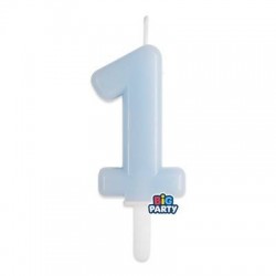 CANDELINA NUMERO 1 TINY PLUMP CELESTE BABY 7cm