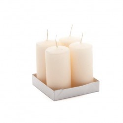 MOCCOLO TONDO CERA AVORIO 5x10cm 4pz