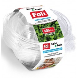 CONTENITORI SALVAFRESCHEZZA PET C/COPERCHIO 500cc 4pz FOLI'