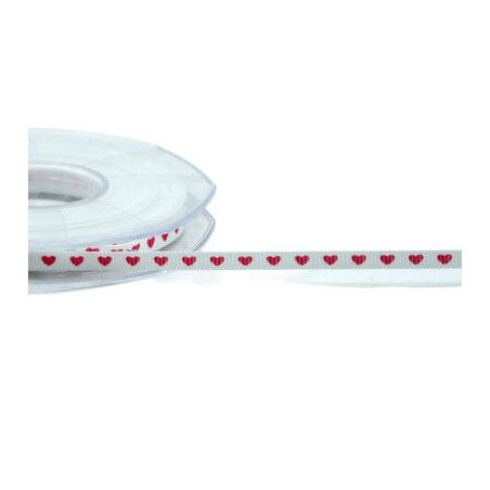 NASTRO GROS-GRAIN mm6x15mt STAMPA CUORI