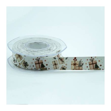 NASTRO RASO SETA STAMPA DIGITALE mm25x15mt  PACCHETTI REGALO