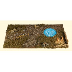 BASE IN LEGNO PER PRESEPE CON LAGO 76x40x6cm