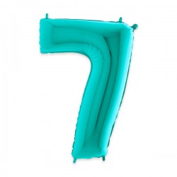 PALLONE NUMERO 7 MYLAR 102cm 40 ACQUAMARINA