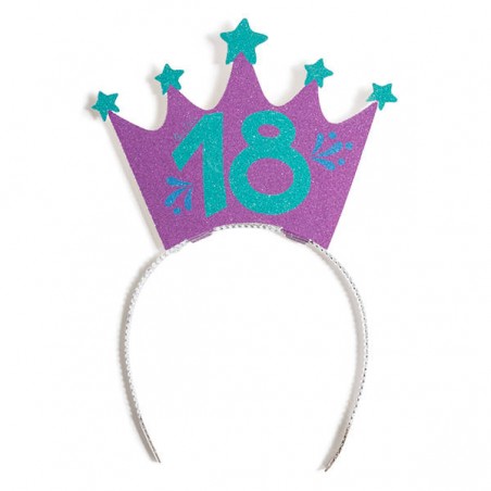 CORONCINA GLITTER 10x7cm 18 ANNI