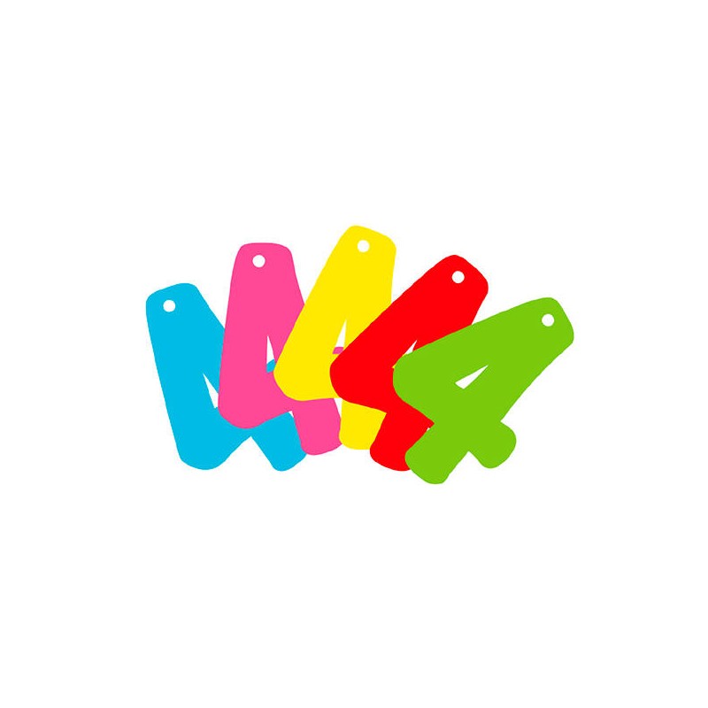 NUMERI 4 IN CARTA 12cm C/FILO 10pz