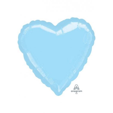 PALLONE MYLAR CUORE 45cm AZZURRO PASTELLO