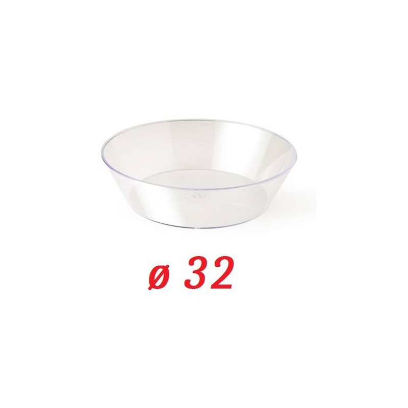 VASSOIO BAVARESE TRASPARENTE ø32x4,2cm 2600cc