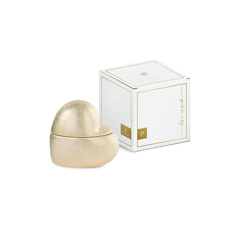 CANDELA CUORE ORO PROFUMATA C/SCATOLA