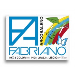 ALBUM FABRIANO ARCOBALENO 24x33cm 10fg 140gr 5 COLORI