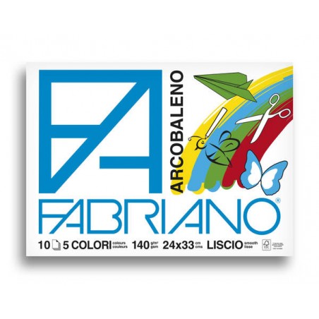 ALBUM FABRIANO ARCOBALENO 24x33cm 10fg 140gr 5 COLORI