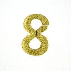 NUMERO POLISTIROLO FANTASY GLITTER ORO 7cm 8