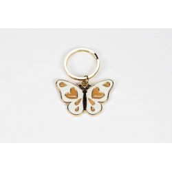 PORTACHIAVI FARFALLA LACCATO BIANCO 4cm