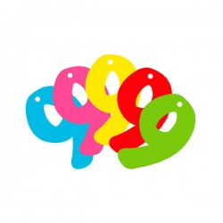 NUMERI 9 IN CARTA 12cm C/FILO 10pz