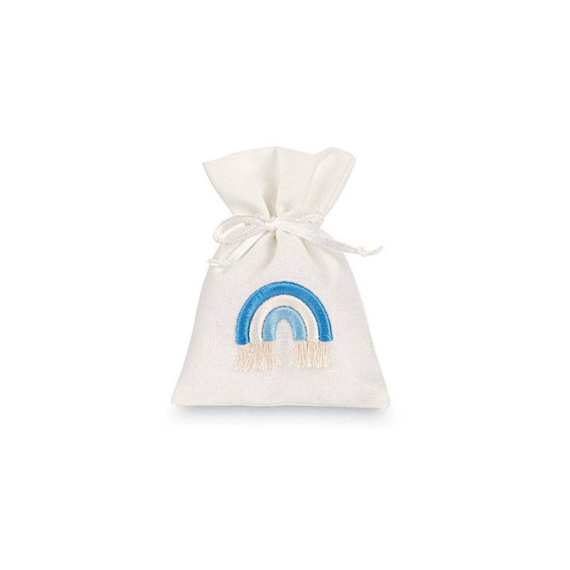 SACCHETTO ARCOBALENO AZZURRO 10x14cm 12pz