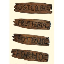 INSEGNE BOTTEGA 10,5x3cm (4 MESTIERI IMB.SING)