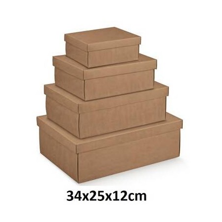 SCATOLA F/COPERCHIO EASY 34x25x12cm AVANA