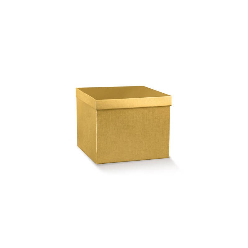SCATOLA F/COPERCHIO 30x30x24cm FIBRA ORO