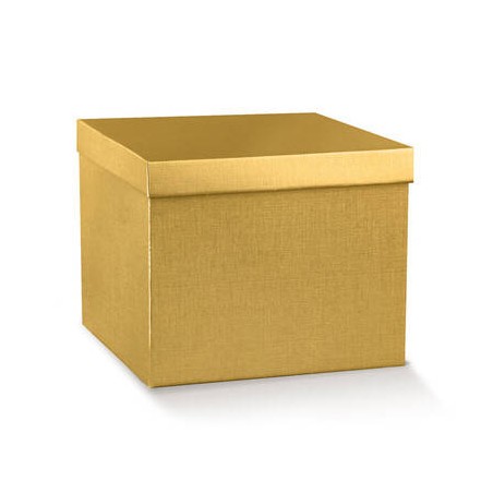 SCATOLA F/COPERCHIO 30x30x24cm FIBRA ORO