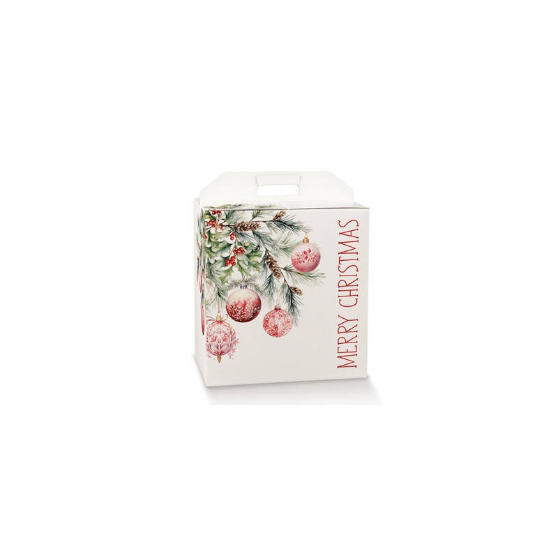 SCATOLA REGALO C/MANIGLIA 43x24x34,5cm ADDOBBI DI NATALE