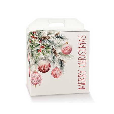 SCATOLA REGALO C/MANIGLIA 43x24x34,5cm ADDOBBI DI NATALE