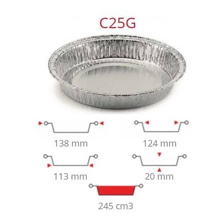 TEGLIA MONOPORZIONE TORTINA C25G 10pz