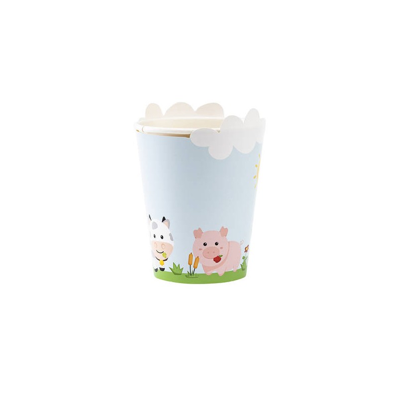 BICCHIERI 250cc HAPPY FARM SAGOMATI 8pz