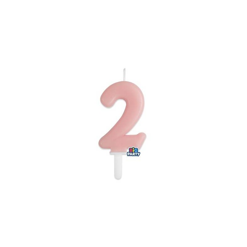 CANDELINA NUMERO 2 TINY PLUMP ROSA BABY 7cm