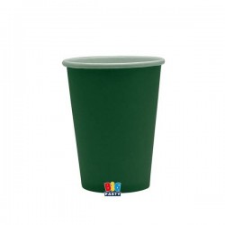 BICCHIERI 200cc ECOLOR BIODEGRADABILI VERDE FORESTA 25pz