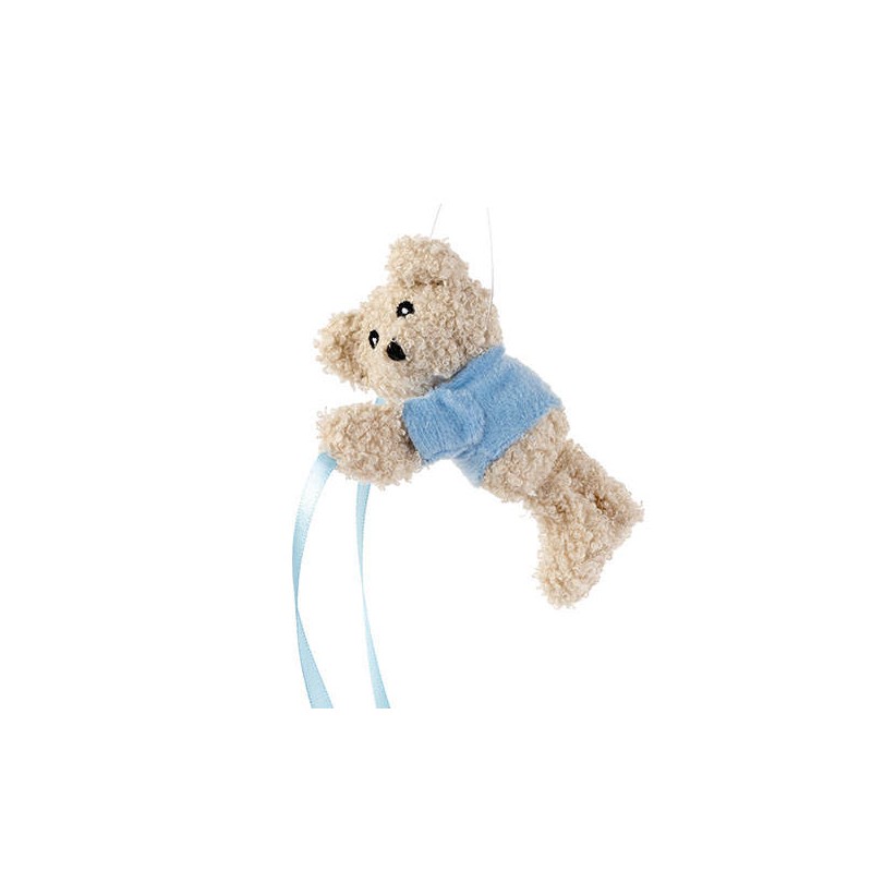 ORSETTO 12cm CON NASTRI AZZURRI