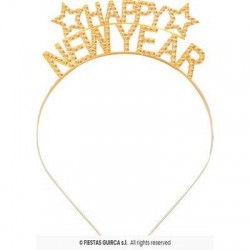 CERCHIETTO METALLO ORO HAPPY NEW YEAR