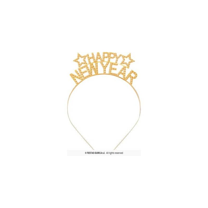 CERCHIETTO METALLO ORO HAPPY NEW YEAR