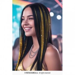 CIOCCHE CAPELLI METALLIZZATE ORO 3pz