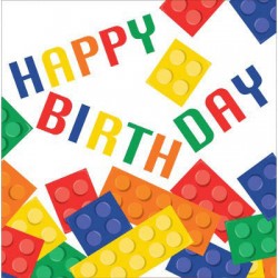 TOVAGLIOLI 33x33 LEGO BLOCK PARTY HAPPY BIRTHDAY 16pz