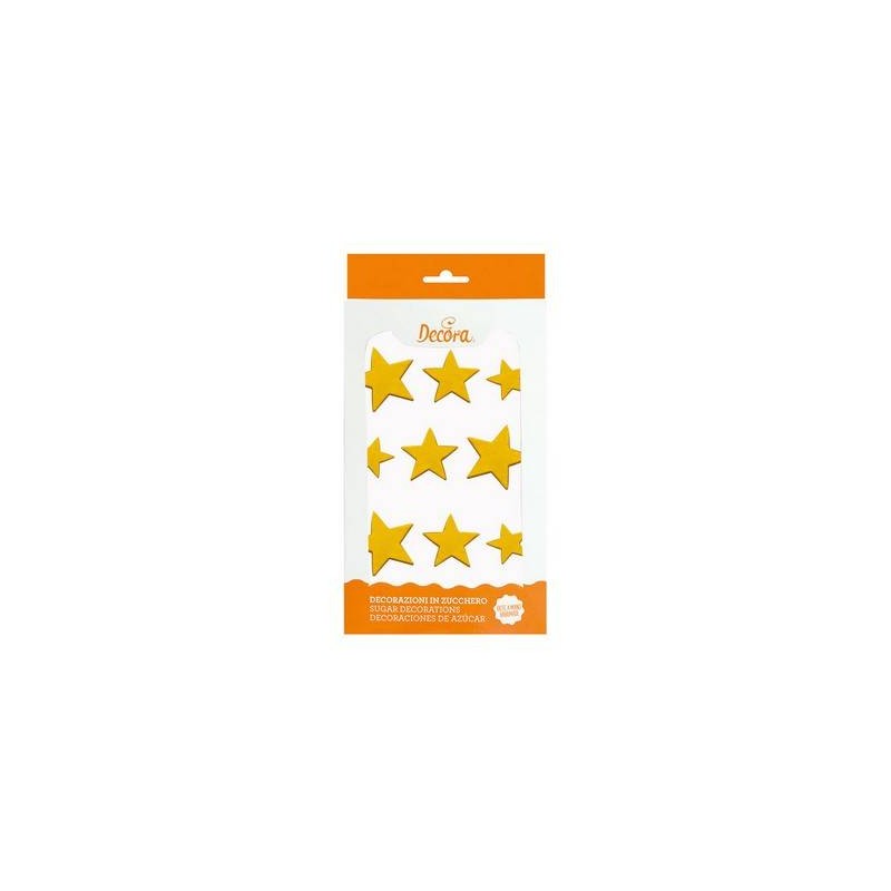 STELLE DORATE IN ZUCCHERO 1-2-3cm 9pz