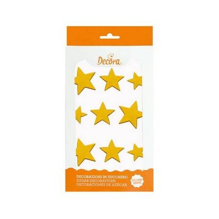 STELLE DORATE IN ZUCCHERO 1-2-3cm 9pz