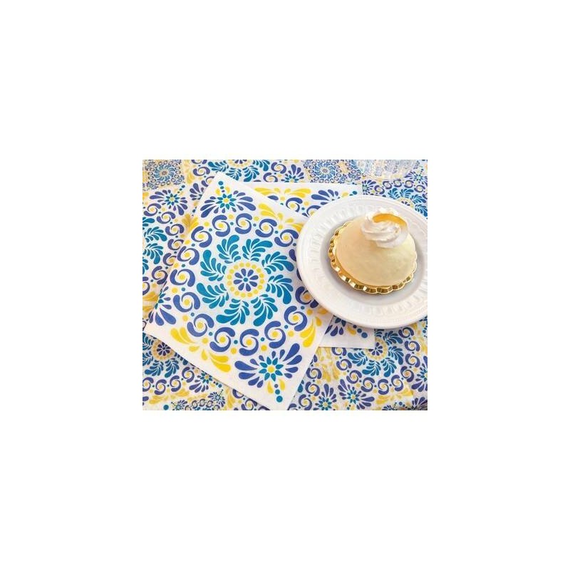 TOVAGLIA AIRLAID 100x100 BLU AMALFI 25pz