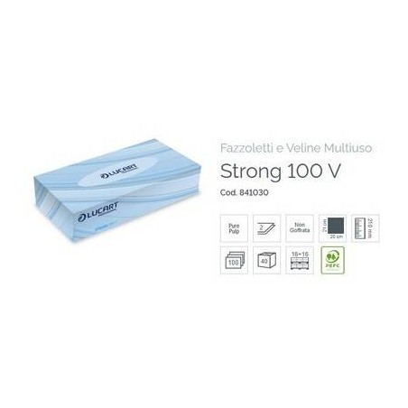FAZZOLETTI IN BOX VELINE LUCART STRONG 21x20cm 2V 100pz