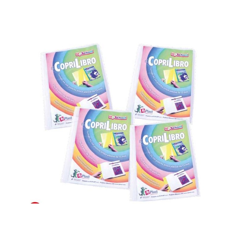 COPERTINA COPRI LIBRO FINGLASS 21x30cm ROSSO 3pz