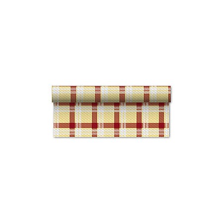 TOVAGLIA ROTOLO CARTA 1x50mt SCOZZESE CHAMPAGNE-BORDEAUX