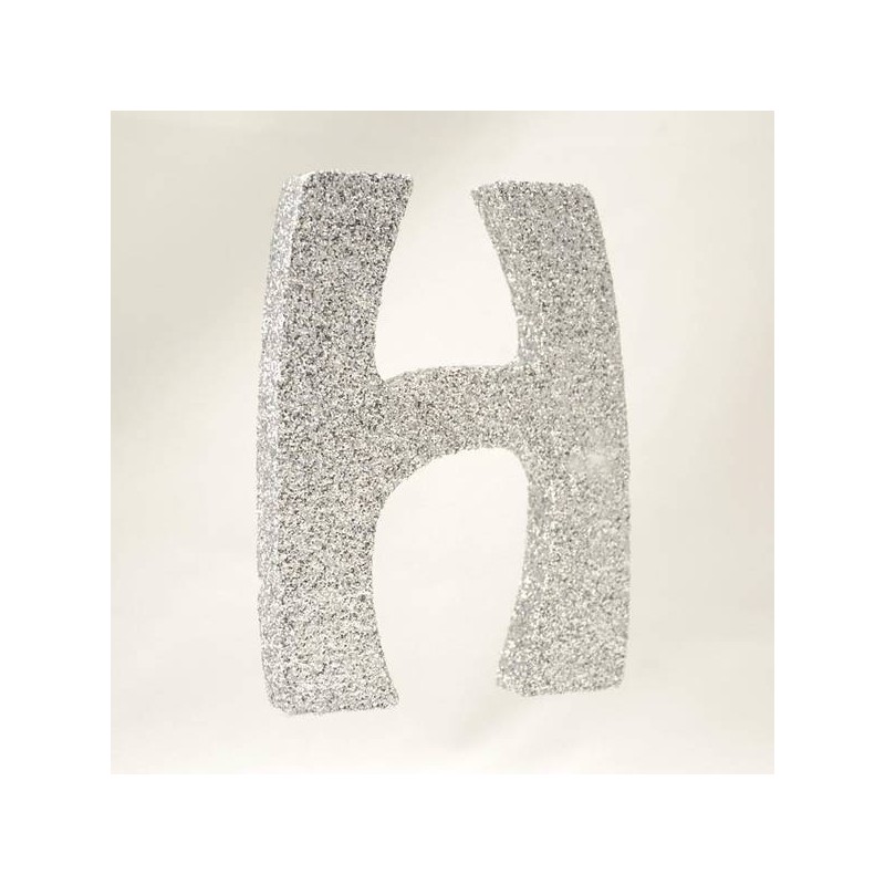 LETTERA POLISTIROLO GLITTER ARGENTO mm120x90 H