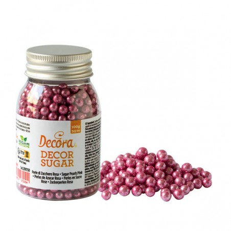 PERLE DI ZUCCHERO ø5mm METALLIZZATO 100gr ROSA