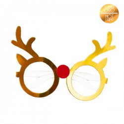 OCCHIALI FORMA RENNA ORO METAL 6pz