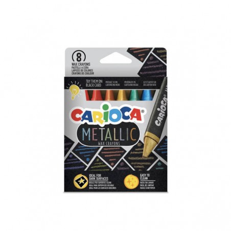 CARIOCA METALLIC PASTELLI A CERA TRIANGOLARI 8pz