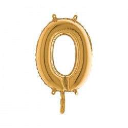 PALLONE NUMERO 0 MYLAR 36cm ORO