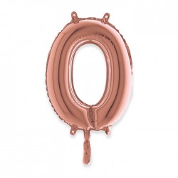 PALLONE NUMERO 0 MYLAR 36cm ROSE GOLD