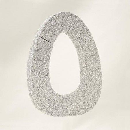 LETTERA POLISTIROLO GLITTER ARGENTO mm120x90 O
