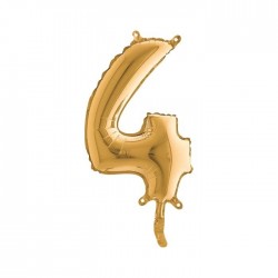 PALLONE NUMERO 4 MYLAR 36cm ORO