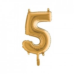 PALLONE NUMERO 5 MYLAR 36cm ORO