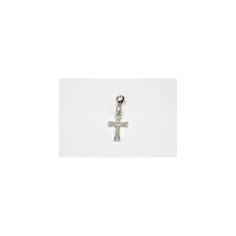 CIONDOLO CHARMS CROCETTA C/STRASS 12pz