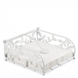 PORTA TOVAGLIOLI BIG WHITE METALLO 18x18x7cm